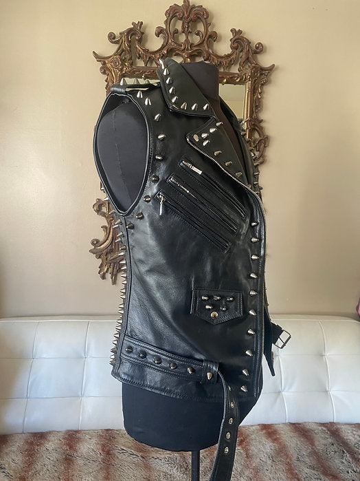 studded leather vest