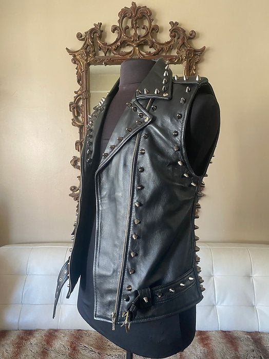 studded leather vest