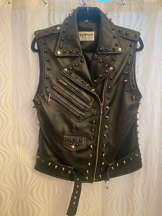 studded leather vest