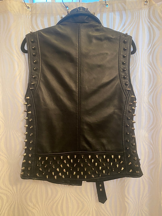 studded leather vest