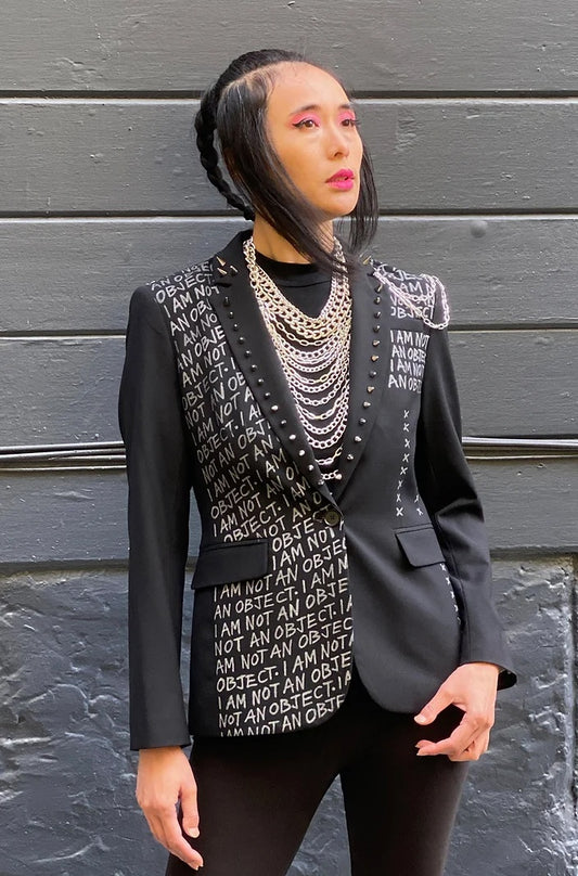 I AM NOT AN OBJECT, Size Small 2-4 Womens Suit Jacket - Punk Majesty Streetwear