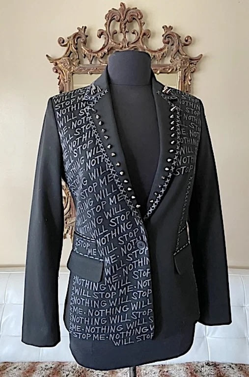 womens punk suit jacket with spike lapels