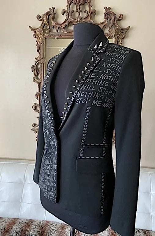 womens punk suit jacket with spike lapels