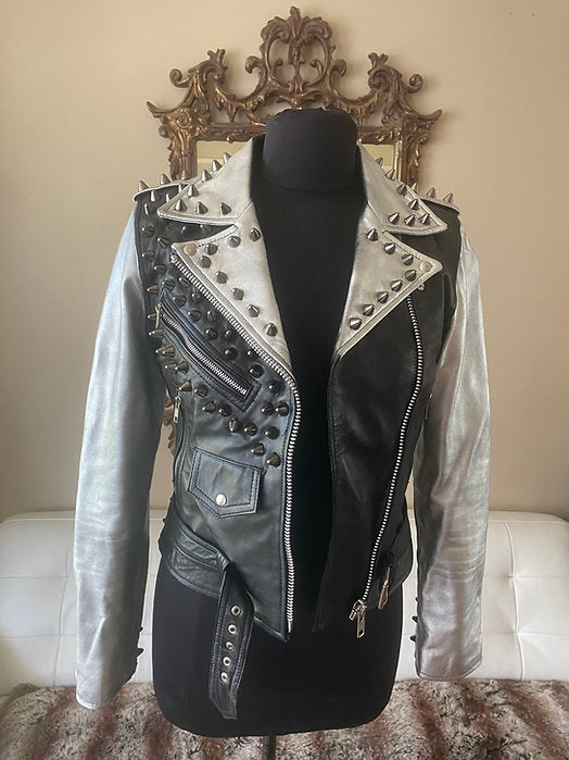 womens punk leather jacket