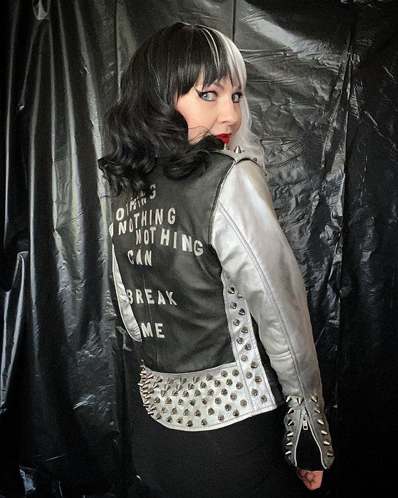 womens punk leather jacket