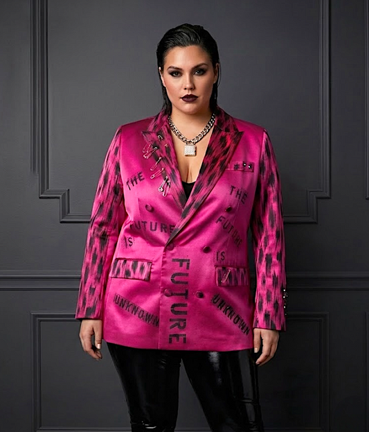 pink punk suit jacket