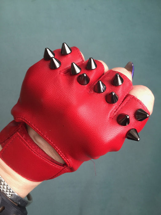 spike leather gloves