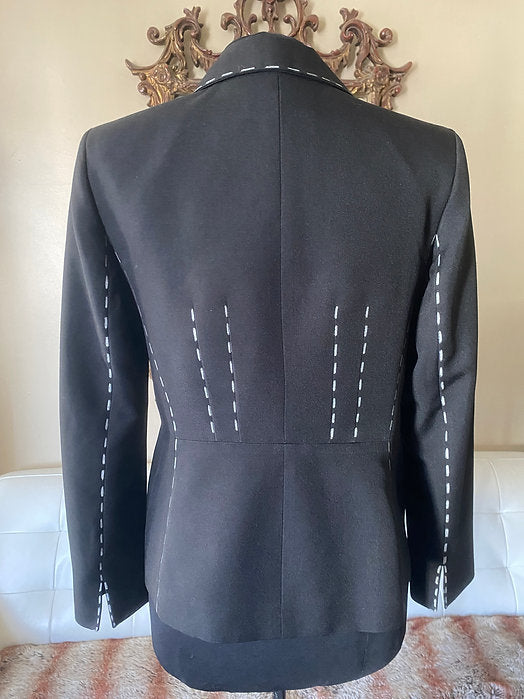 punk suit jacket with spike lapels and safety pin