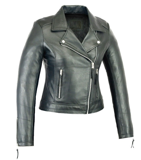 Women's Beltless Lightweight Sheep Leather Biker, S-3XL