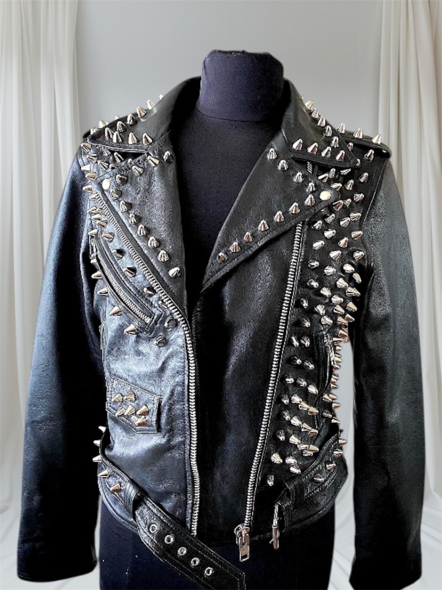 high fashion custom punk studded jacket