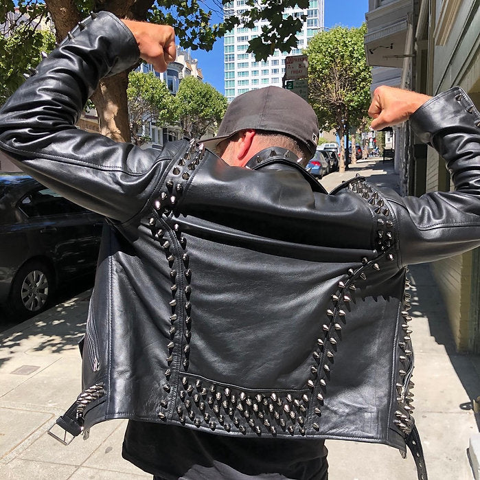 studded motorcycle jacket