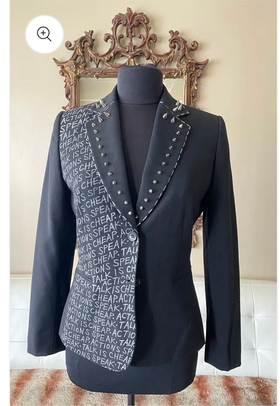 Women’s Punk Suit Jacket – Talk Is Cheap. Actions Speak.  –  Size S/ 4