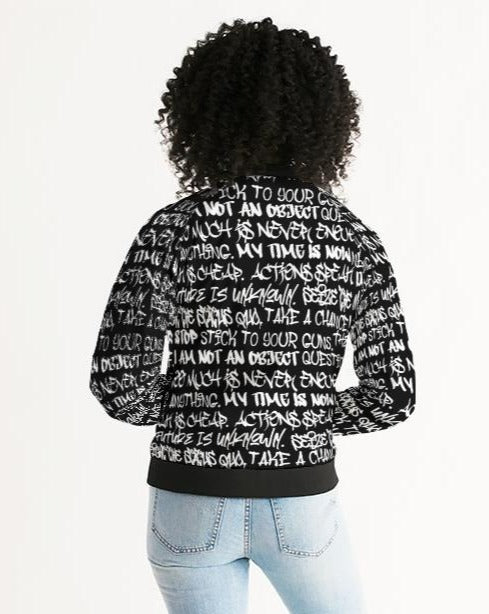 Womens Graffiti Bomber Jacket