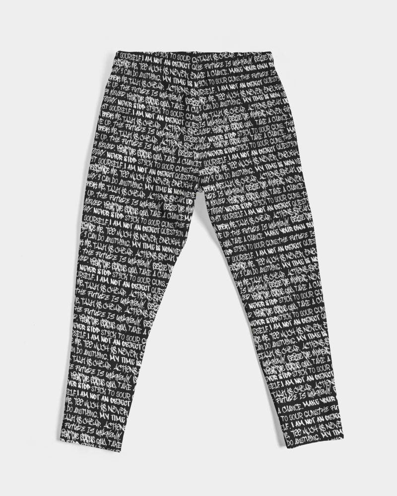 Black & White Empowering Graffiti Fall 2022 Men's Joggers