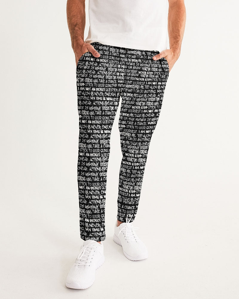 Black & White Empowering Graffiti Fall 2022 Men's Joggers