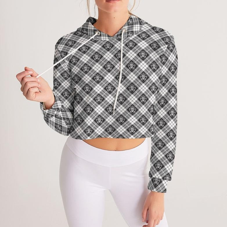 Womens Tartan Crop Hoodie