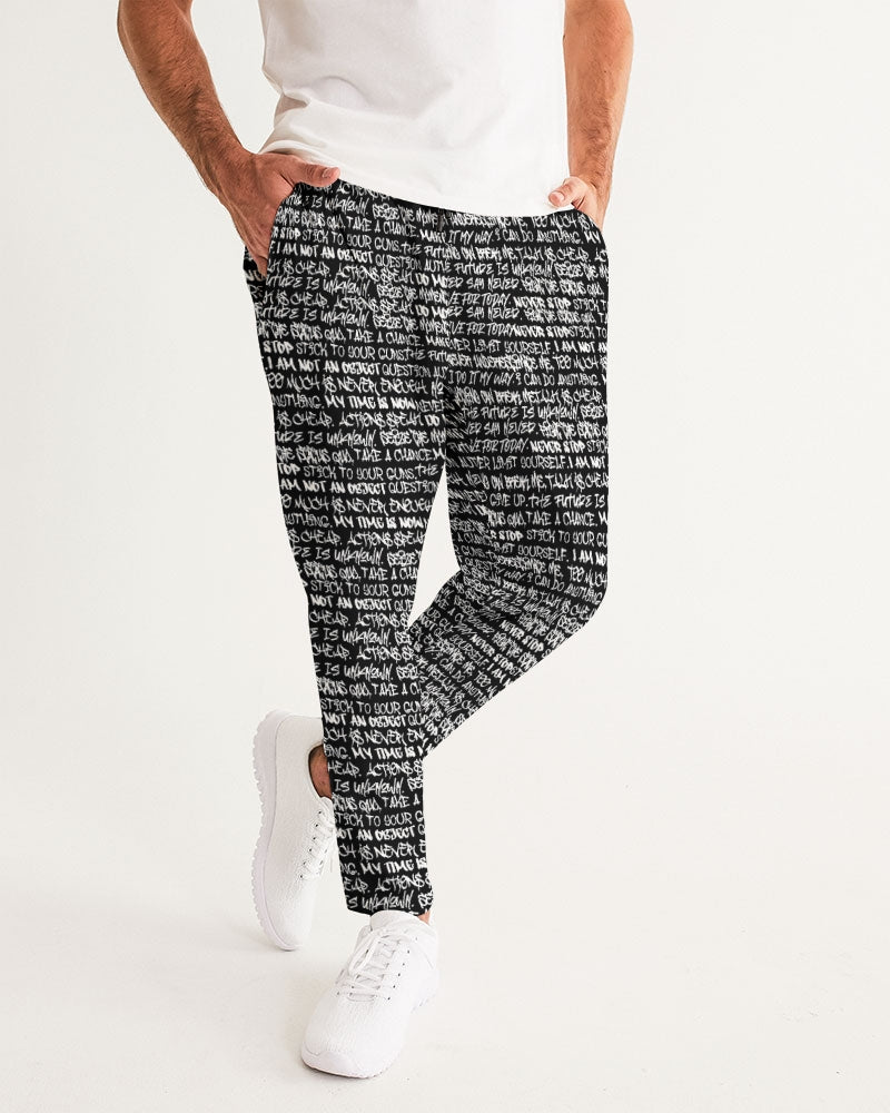 Black & White Empowering Graffiti Fall 2022 Men's Joggers