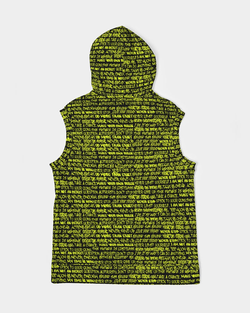 Black & Neon Graffiti Men's Sleeveless Hoodie