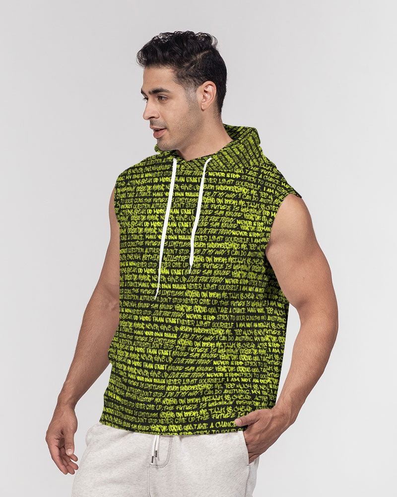 Black & Neon Graffiti Men's Sleeveless Hoodie