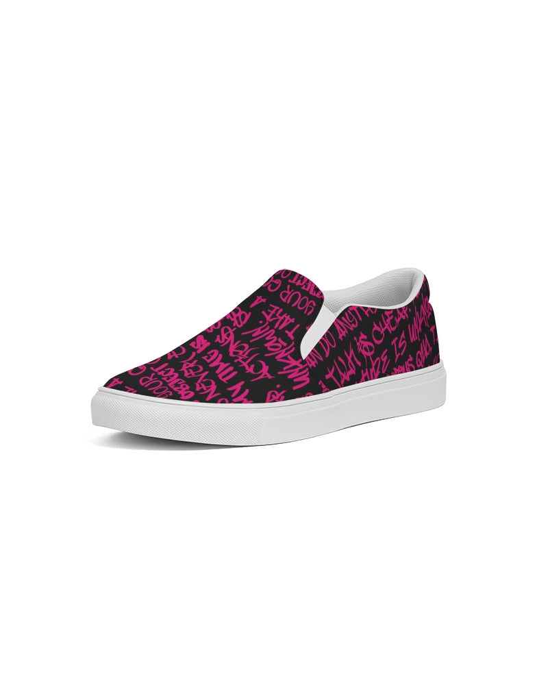 Empowering Pink Graffiti Women's Slip-On Canvas Shoe