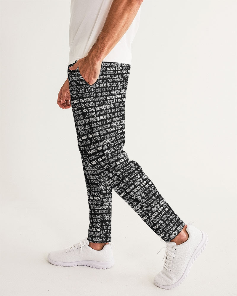 Black & White Empowering Graffiti Fall 2022 Men's Joggers