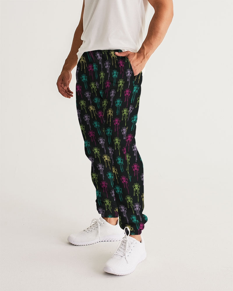 Mens Track Pants with Color Logo Drip