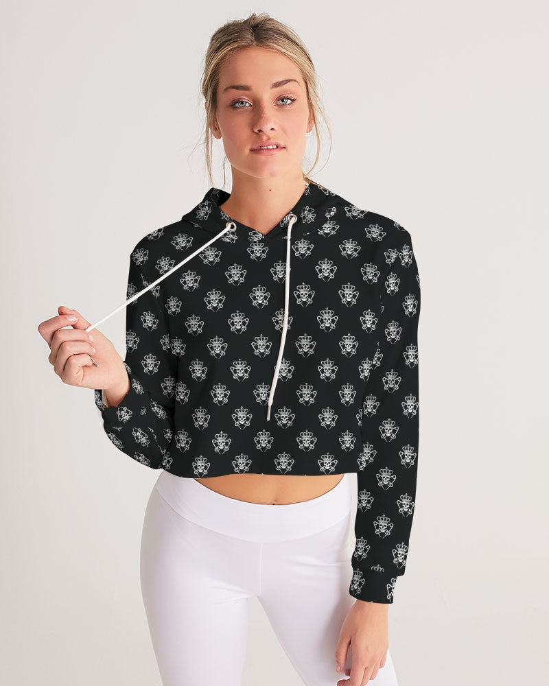 Logo Pattern Crop Hoodie