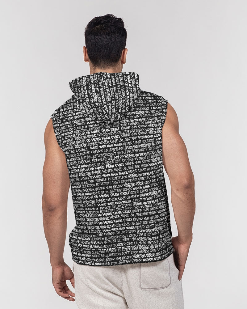 Black & White Empowering Graffiti Men's Sleeveless Hoodie