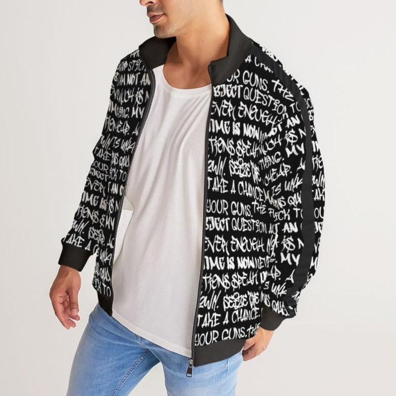 Mens Track Jacket, Black and White