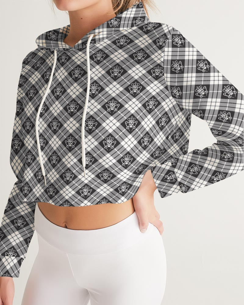 Womens Tartan Crop Hoodie