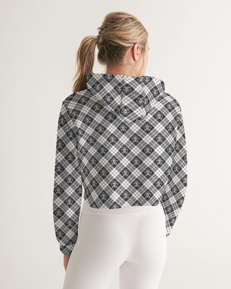 Womens Tartan Crop Hoodie