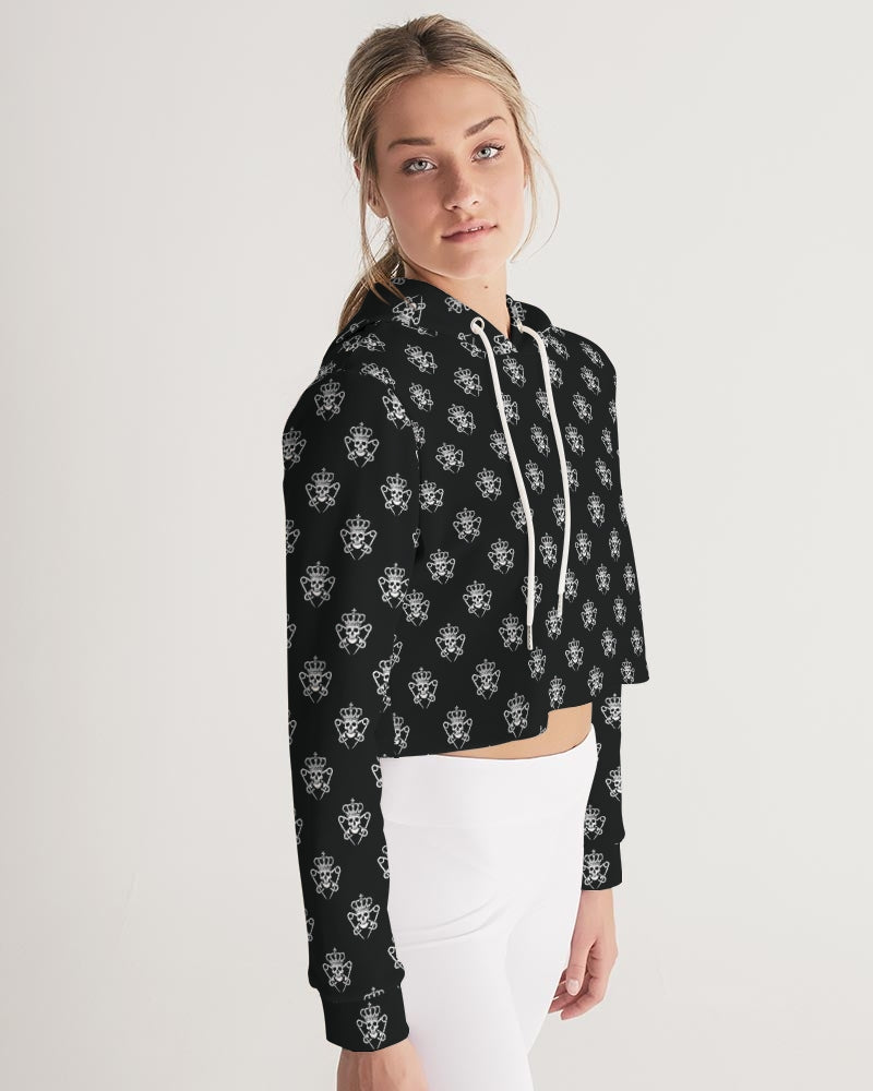 Logo Pattern Crop Hoodie