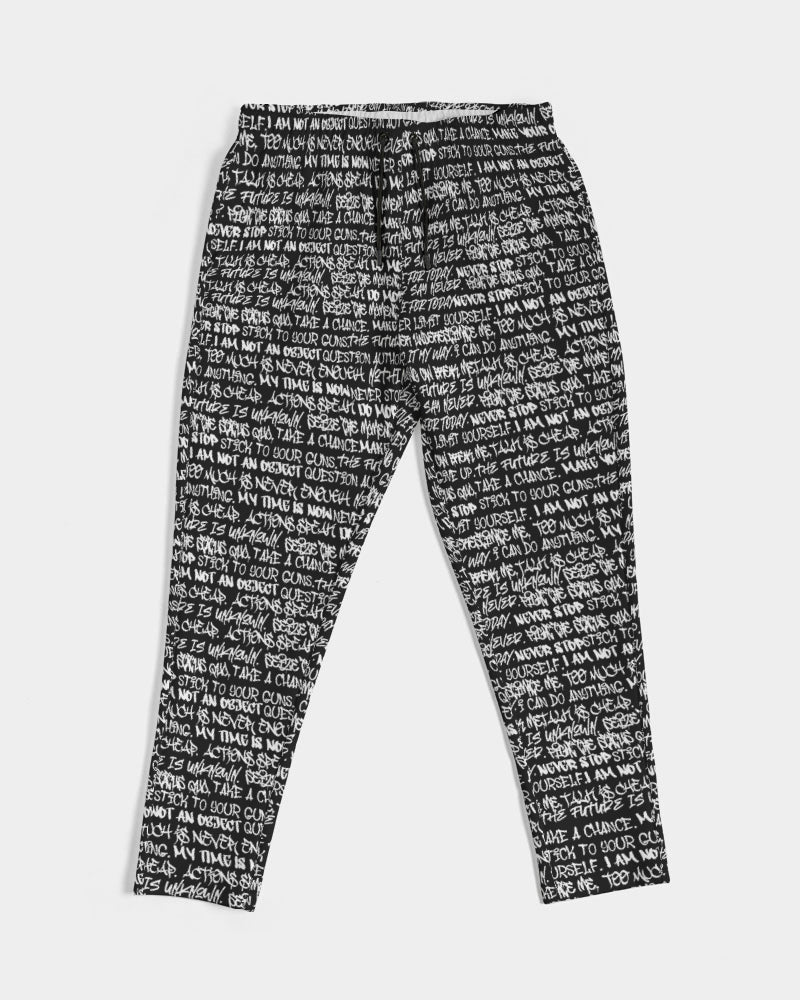 Black & White Empowering Graffiti Fall 2022 Men's Joggers