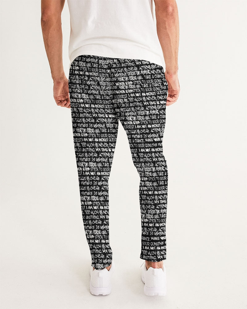 Black & White Empowering Graffiti Fall 2022 Men's Joggers