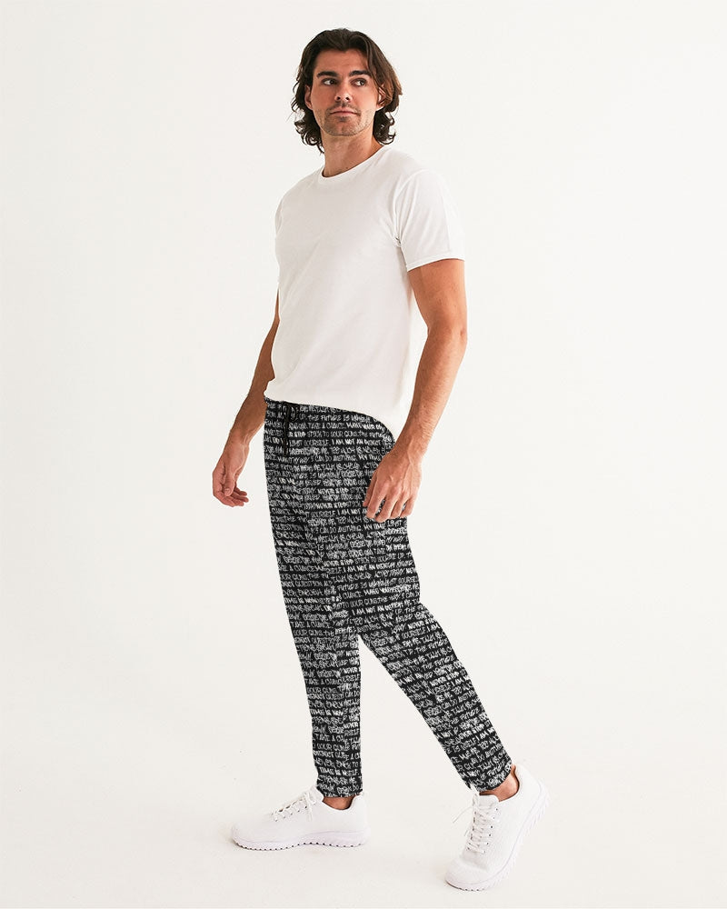 Black & White Empowering Graffiti Fall 2022 Men's Joggers