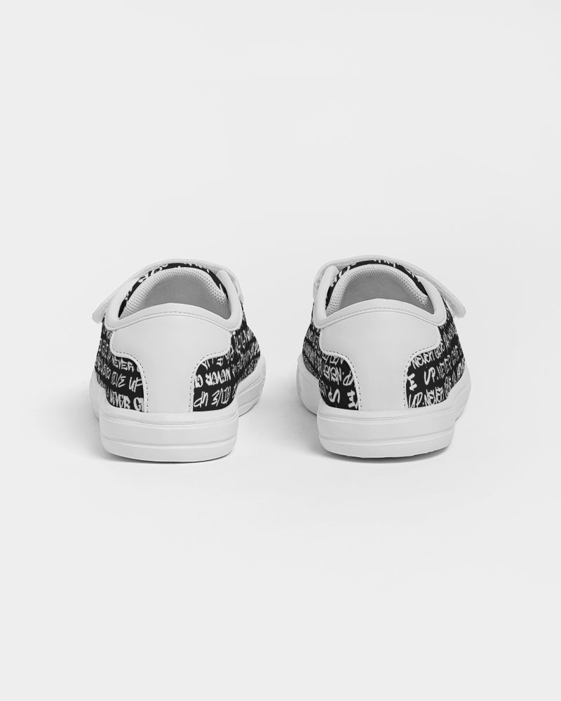 NEVER GIVE UP Empowering Graffiti Kids Velcro Sneaker