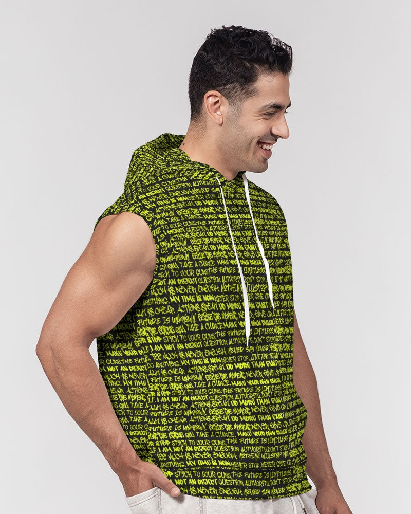 Black & Neon Graffiti Men's Sleeveless Hoodie