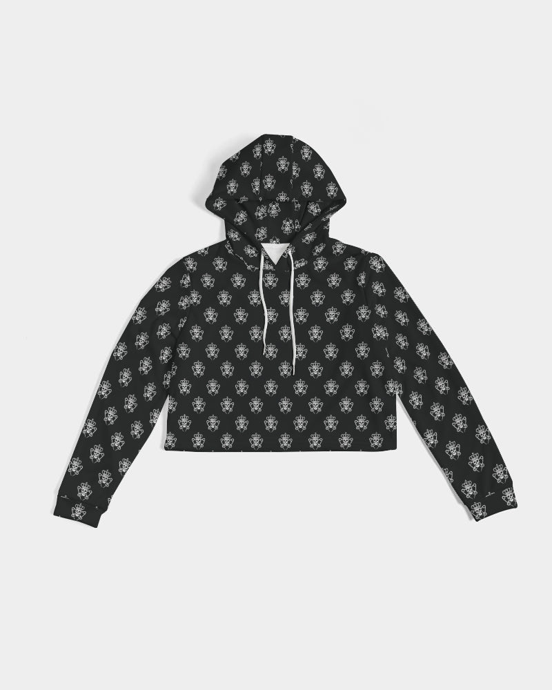 Logo Pattern Crop Hoodie