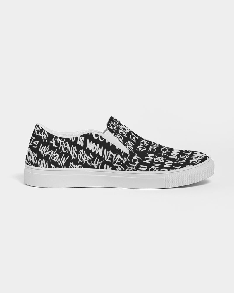 Retro 90s pattern Women’s slip-on canvas shoes, graffiti doodles, black sneakers, multi colored hotsell pattern, abstract geometric print